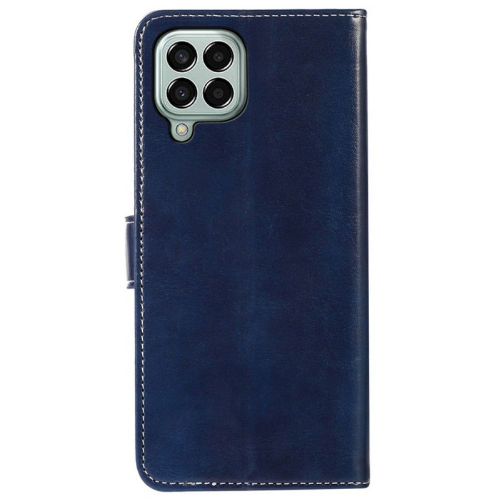 Flip Case Für Samsung Galaxy M33 5G Lederstil Und Nähte