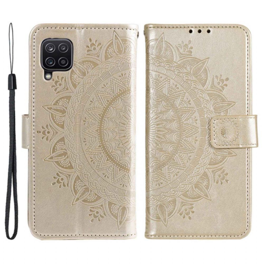 Flip Case Für Samsung Galaxy M33 5G Mit Kordel Sonnenriemen-mandala