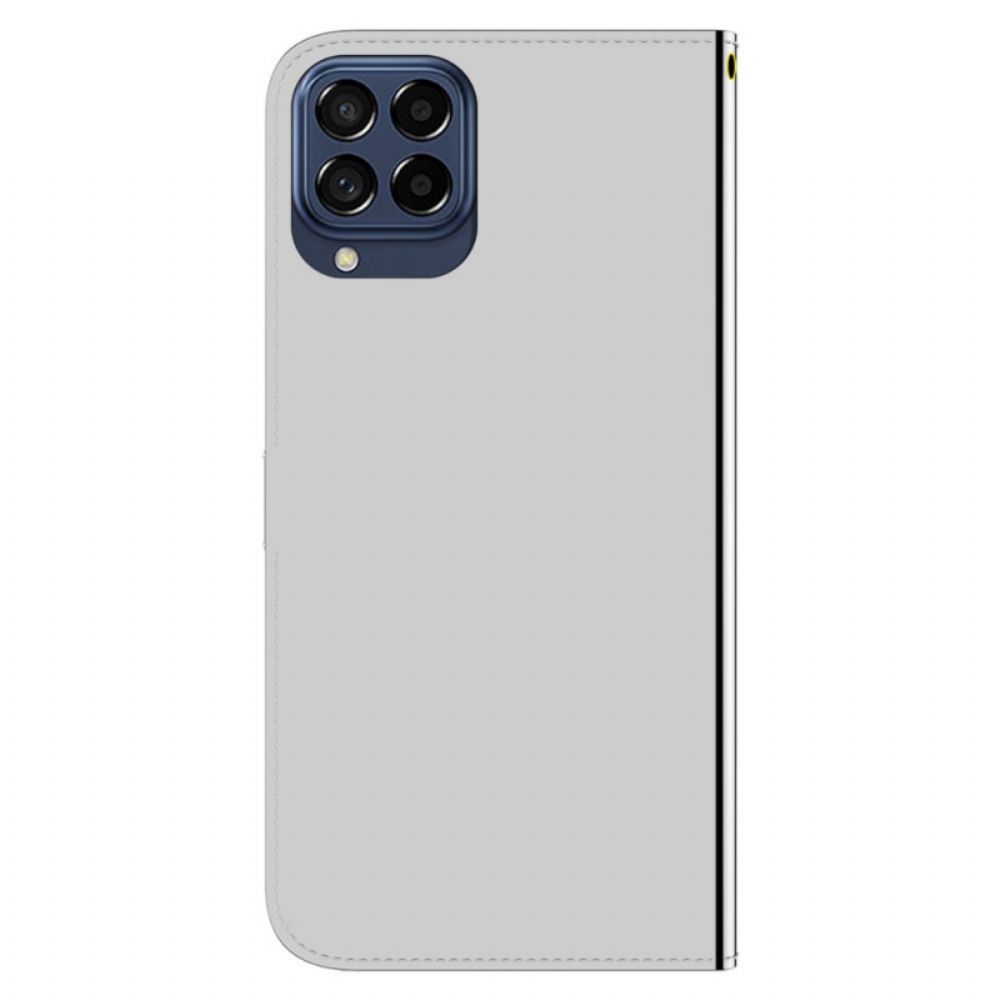 Flip Case Für Samsung Galaxy M33 5G Spiegel Und Umhängeband