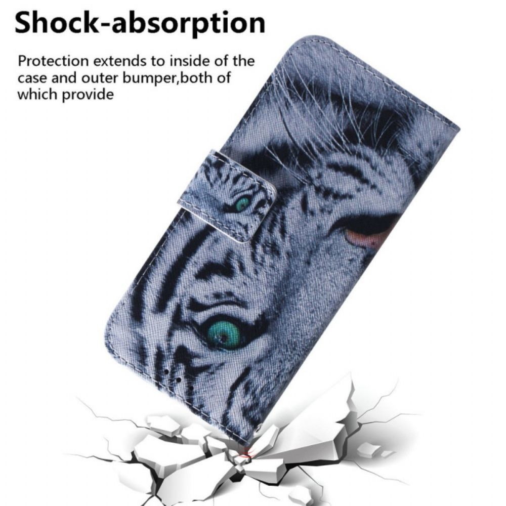 Flip Case Für Samsung Galaxy M33 5G Weißer Tiger