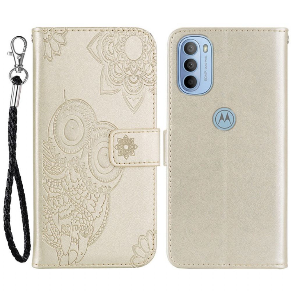 Flip Case Für Moto G31 / Moto G41 Eulen-mandala