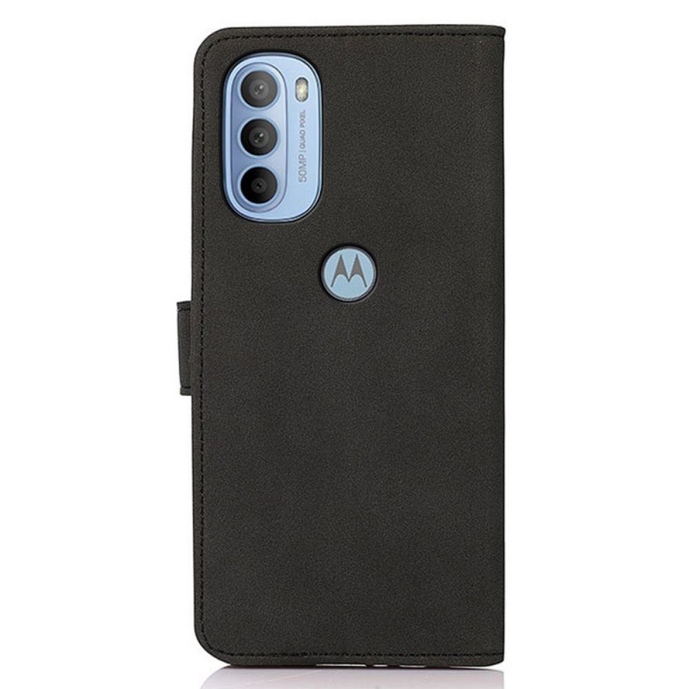 Flip Case Für Moto G31 / Moto G41 Khazneh Modischer Ledereffekt