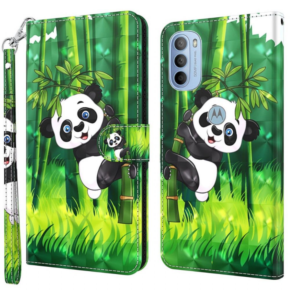 Flip Case Für Moto G31 / Moto G41 Panda Und Bambus