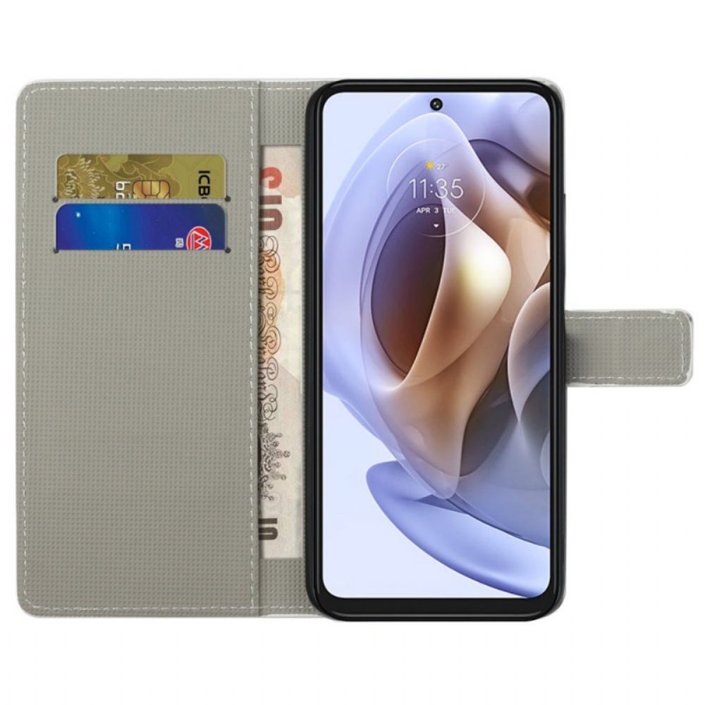 Flip Case Für Moto G31 / Moto G41 Schlafende Eule