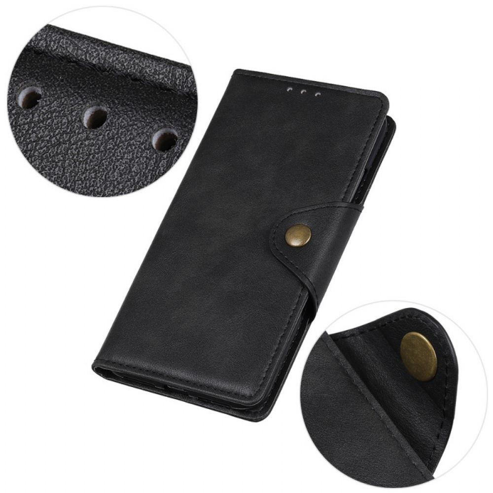 Flip Case Für Moto G31 / Moto G41 Vintage Kunstleder Und Knopf