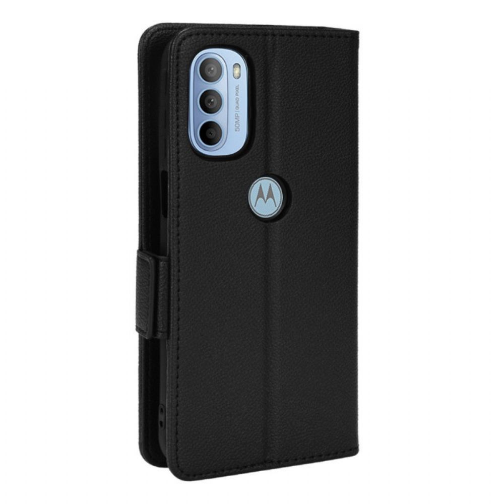 Lederhüllen Für Moto G31 / Moto G41 Flip Case Doppelte Klappe Litschi Neue Farben