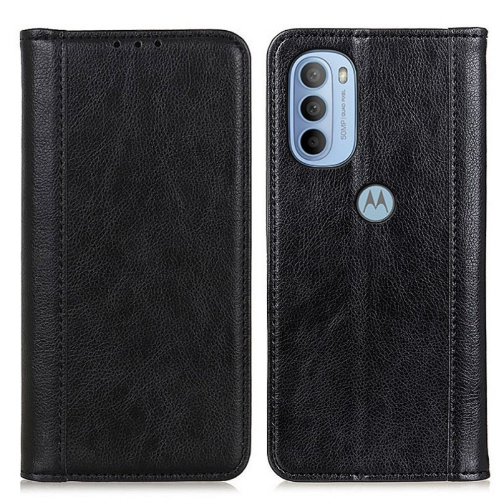 Schutzhülle Für Moto G31 / Moto G41 Flip Case Elegance Litschi-spaltleder