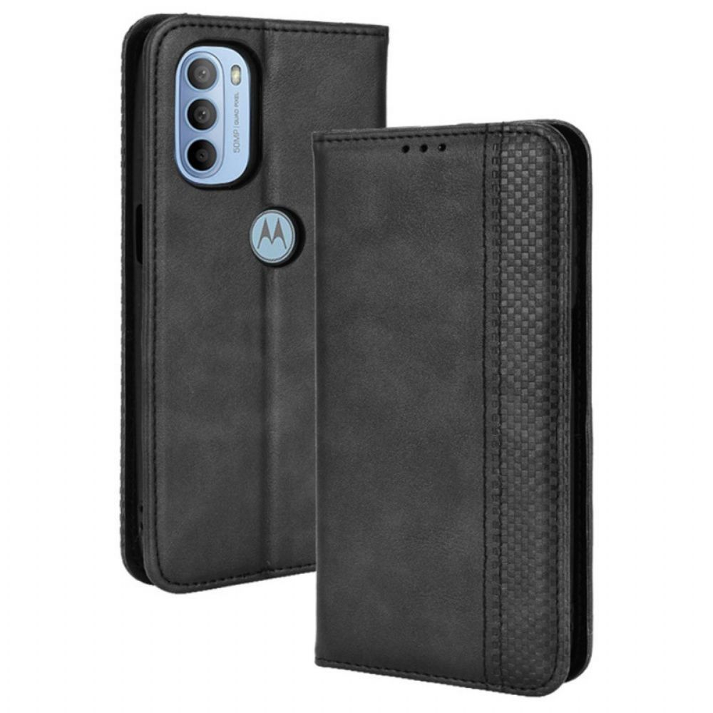 Schutzhülle Für Moto G31 / Moto G41 Flip Case Gestylter Vintage-leder-effekt