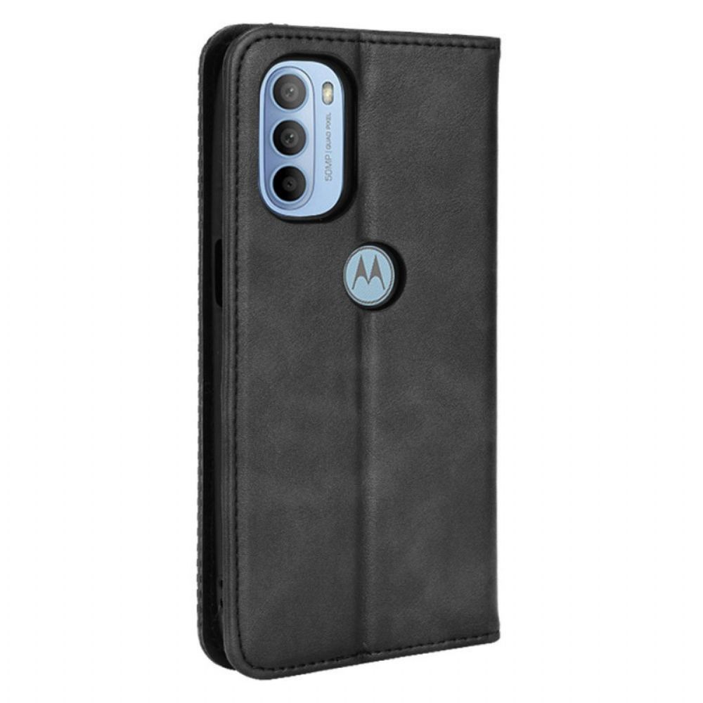 Schutzhülle Für Moto G31 / Moto G41 Flip Case Gestylter Vintage-leder-effekt