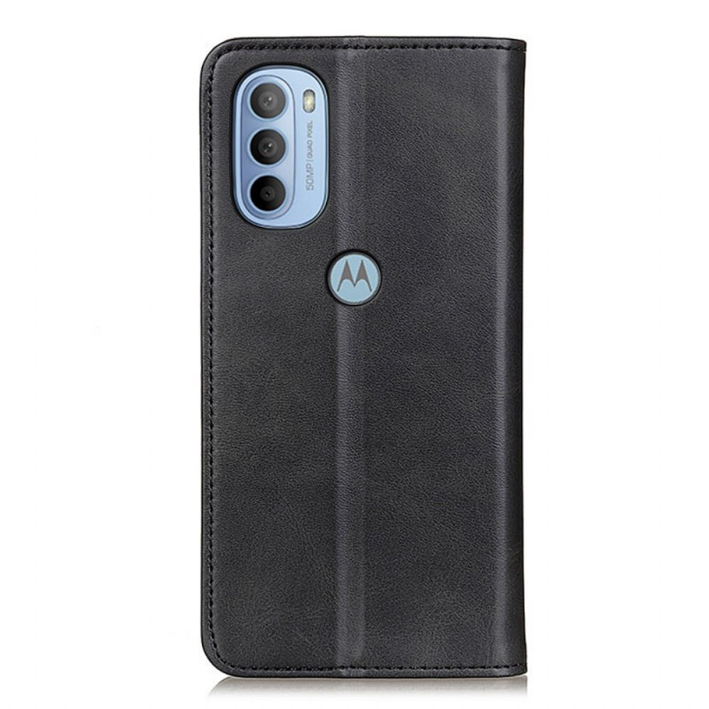 Schutzhülle Für Moto G31 / Moto G41 Flip Case Litschi-spaltleder