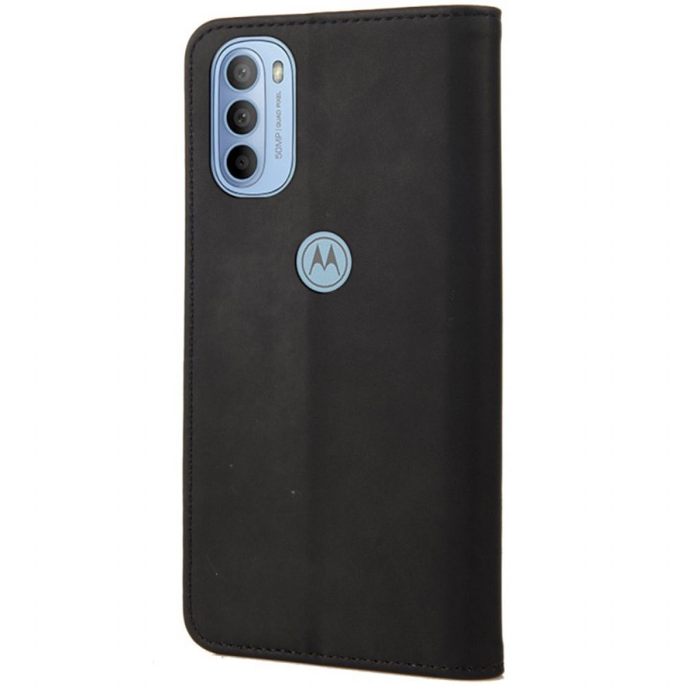 Schutzhülle Für Moto G31 / Moto G41 Flip Case Zweifarbiger Business-ledereffekt