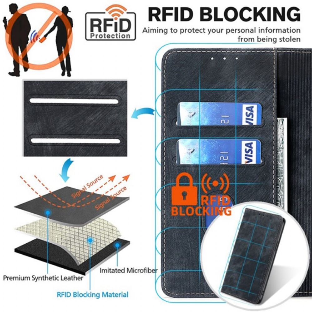 Flip Case Xiaomi Redmi Note 13 5g Wildledereffekt Mit Rfid-blockierung