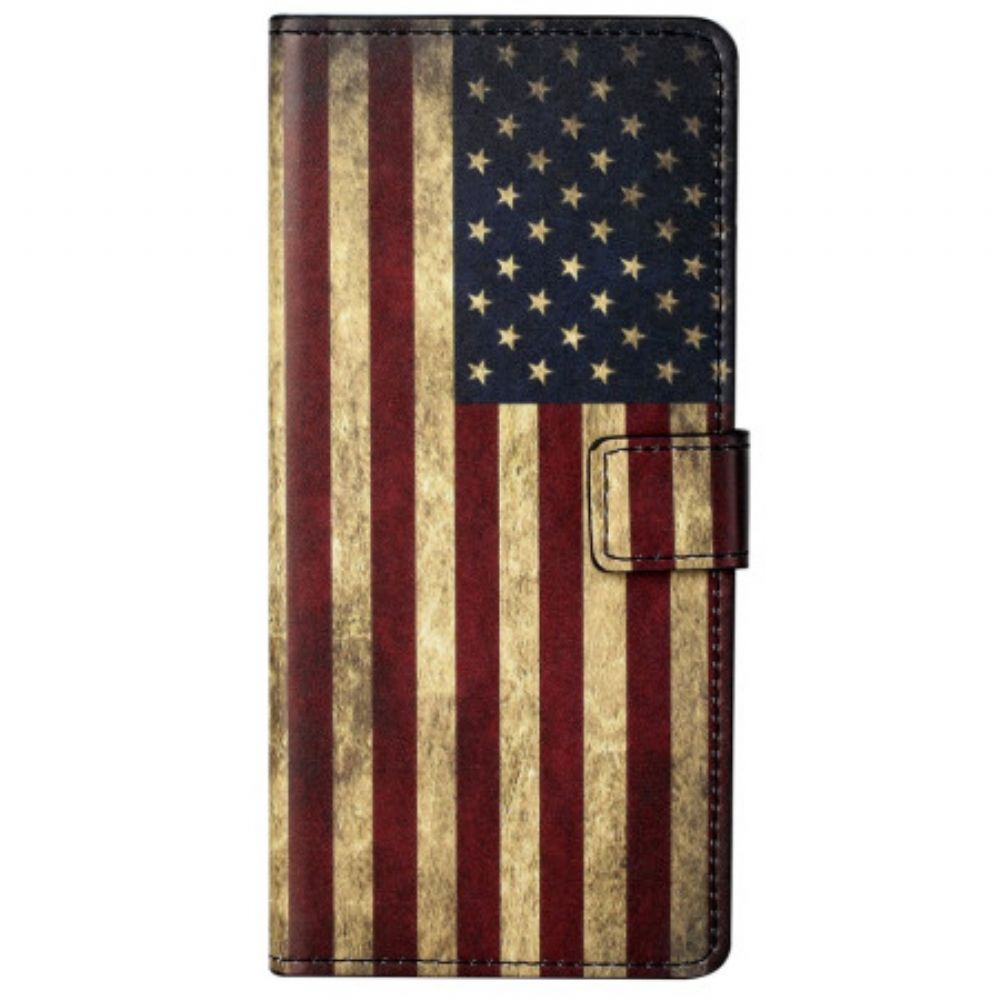 Lederhüllen Für Xiaomi Redmi Note 13 5g Amerikanische Flagge Im Vintage-stil