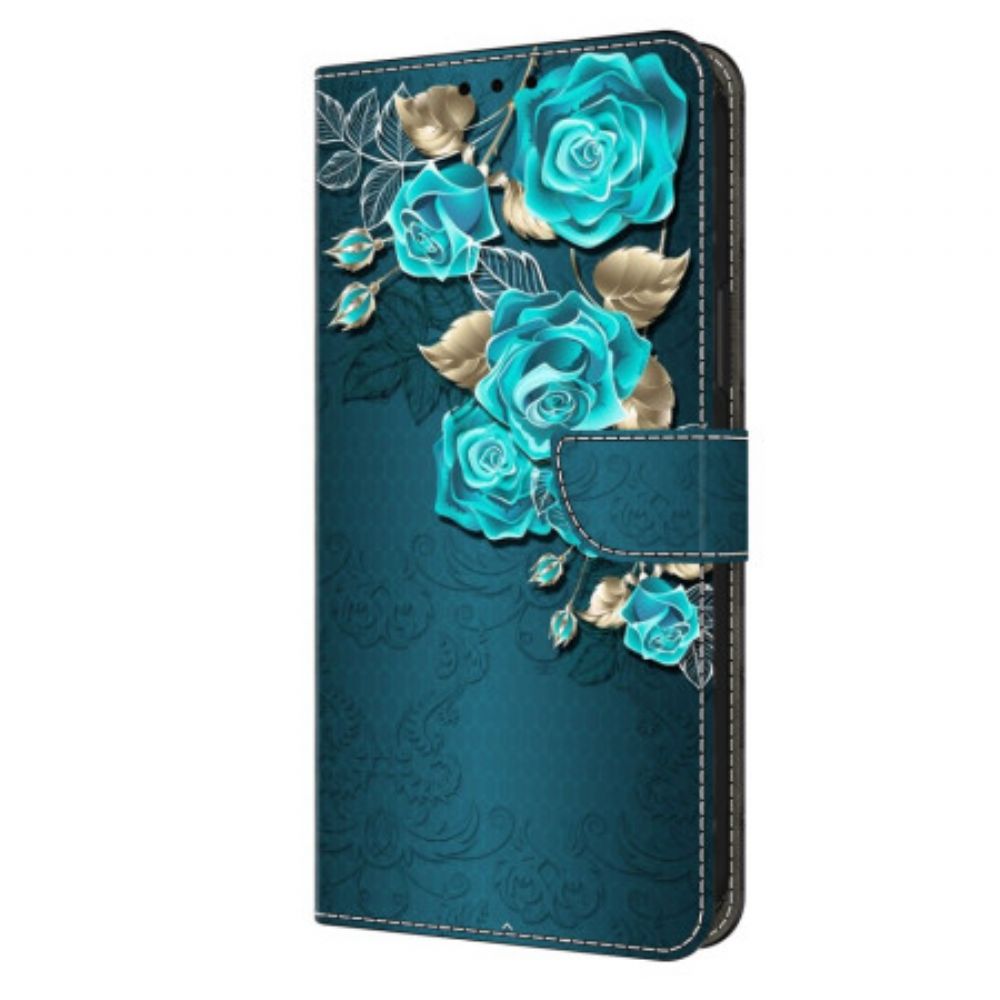 Lederhüllen Xiaomi Redmi Note 13 5g Blaue Rosen