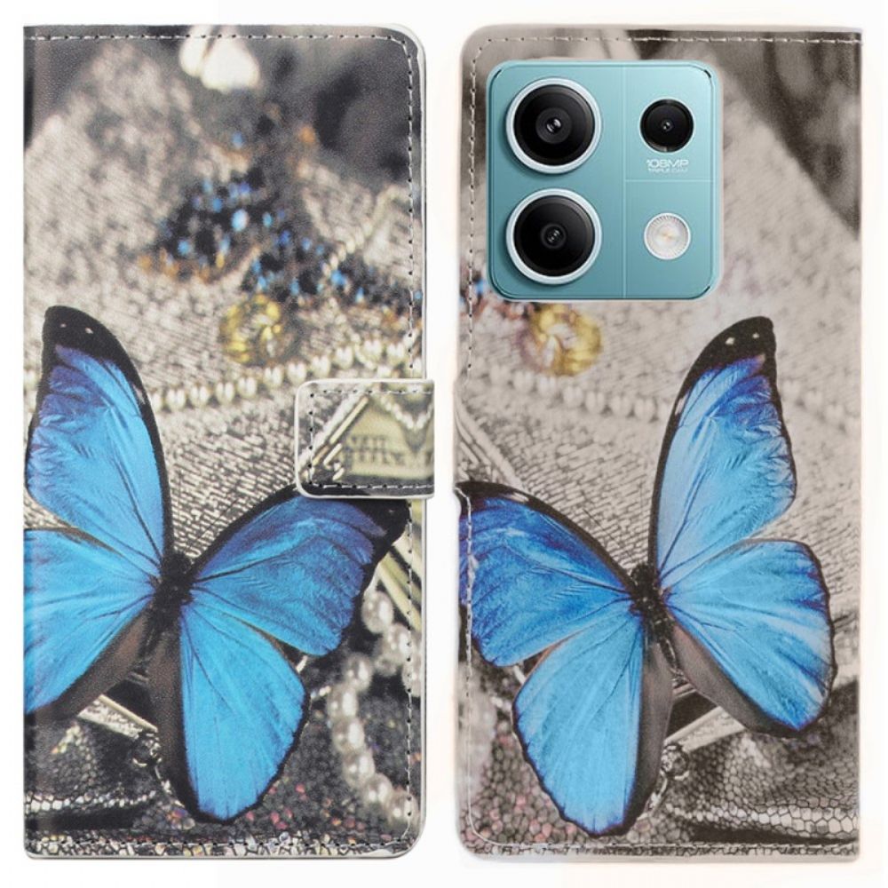 Lederhüllen Xiaomi Redmi Note 13 5g Blauer Schmetterling