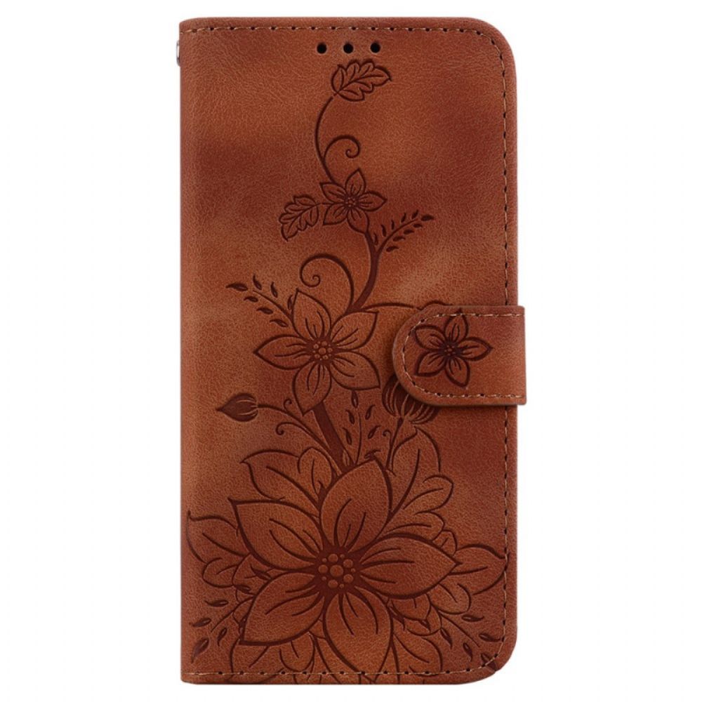 Lederhüllen Xiaomi Redmi Note 13 5g Blumenmuster Mit Riemen