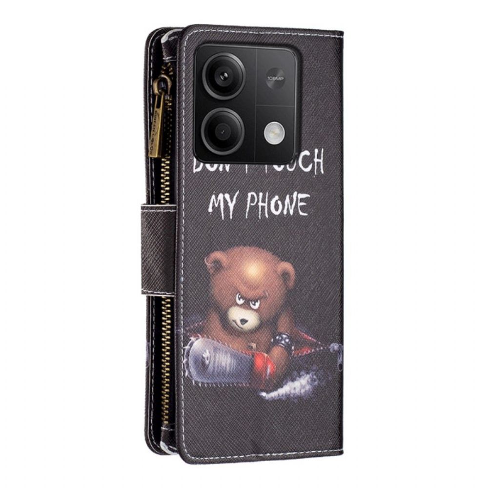 Lederhüllen Xiaomi Redmi Note 13 5g Dangerous Bear Geldbörse Mit Riemen