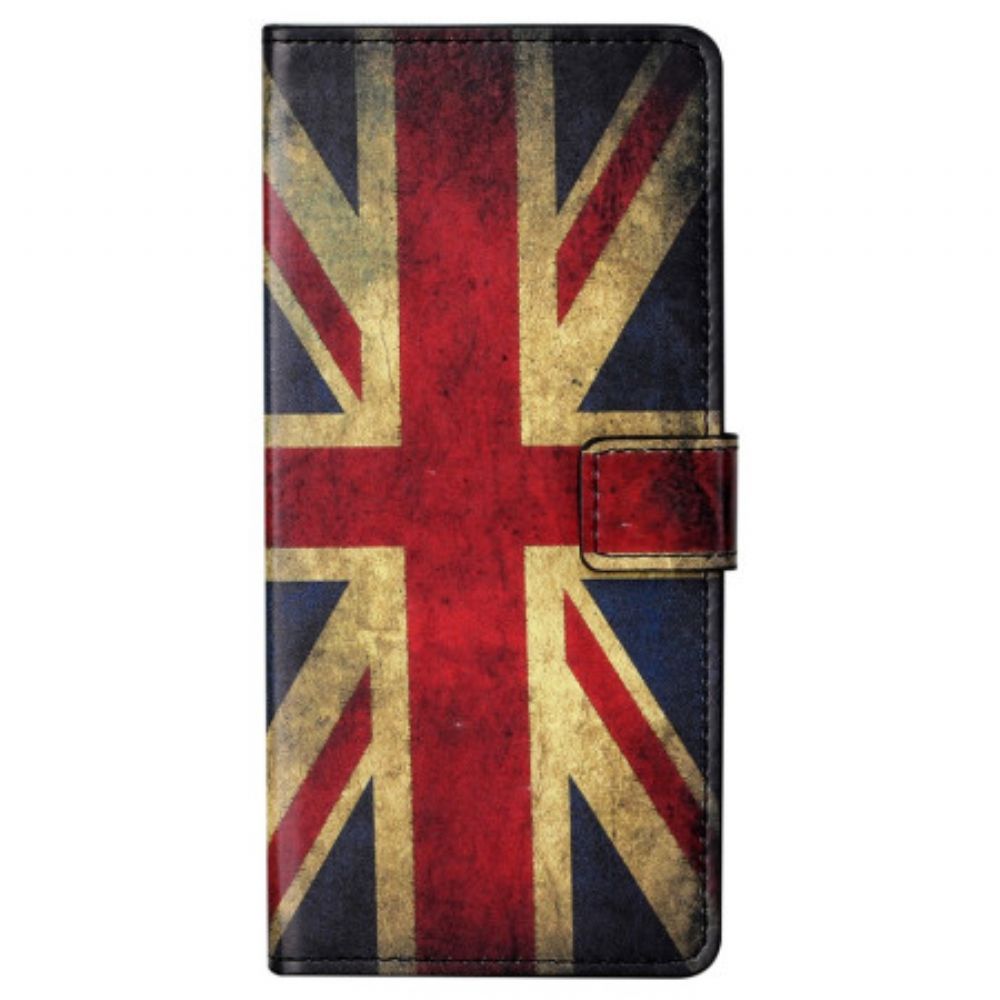 Lederhüllen Xiaomi Redmi Note 13 5g Handyhülle Englische Vintage-flagge