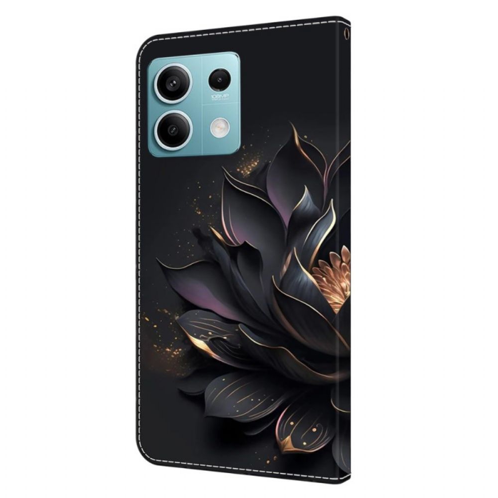 Lederhüllen Xiaomi Redmi Note 13 5g Handyhülle Lila Lotus