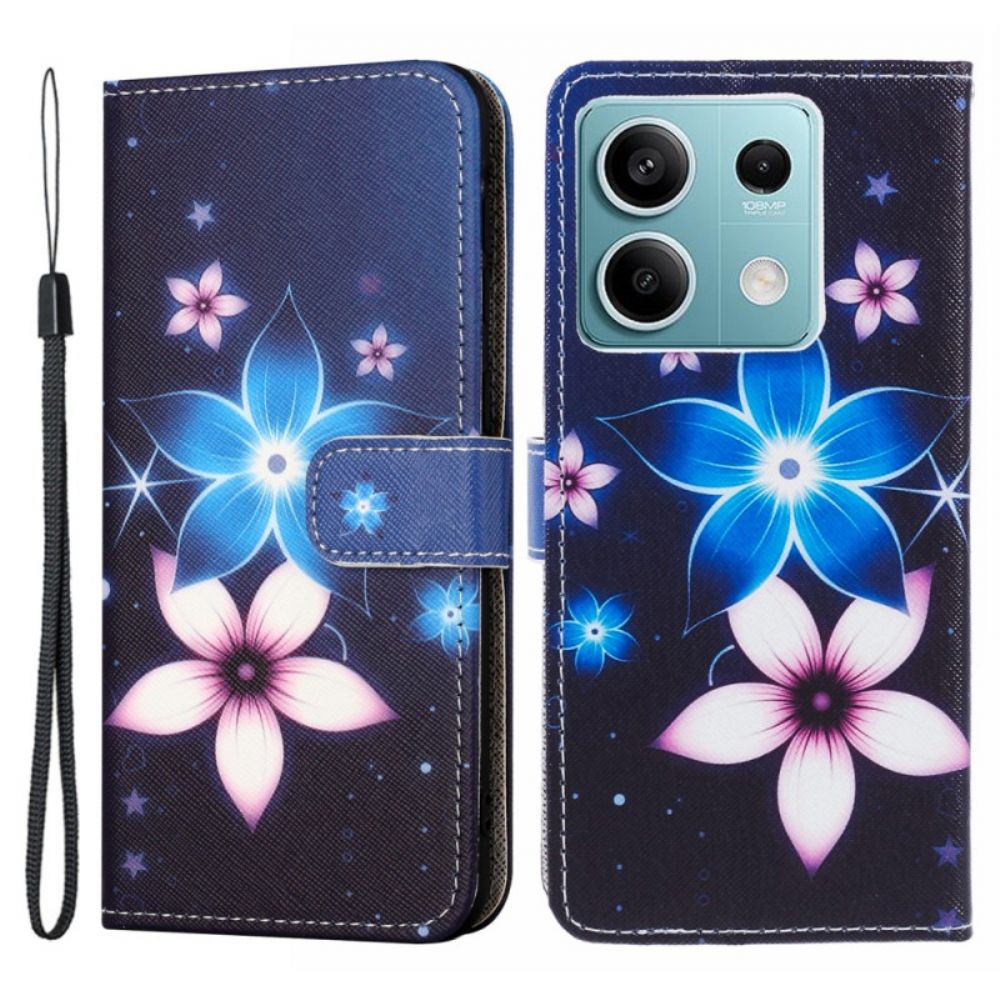 Lederhüllen Xiaomi Redmi Note 13 5g Mondblumen Mit Riemen