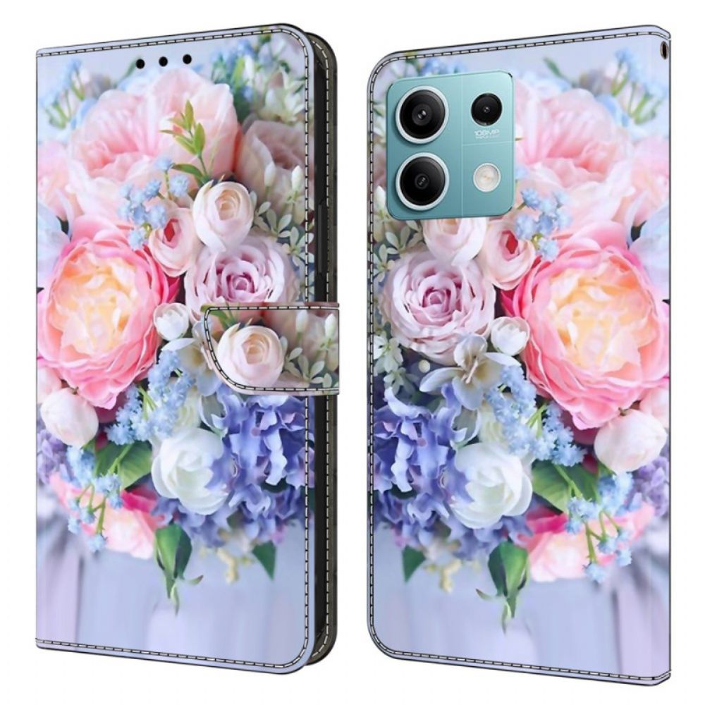 Lederhüllen Xiaomi Redmi Note 13 5g Pastellblumen