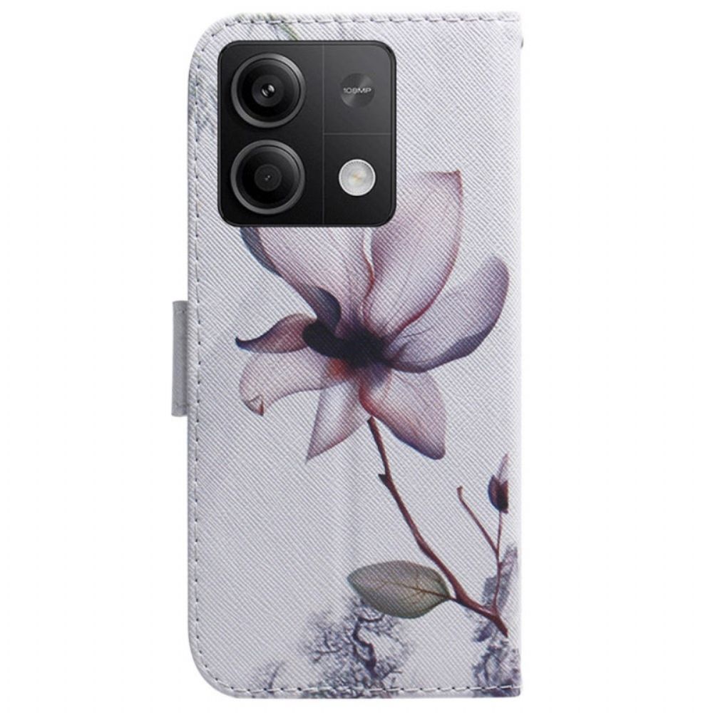 Lederhüllen Xiaomi Redmi Note 13 5g Rosa Blume