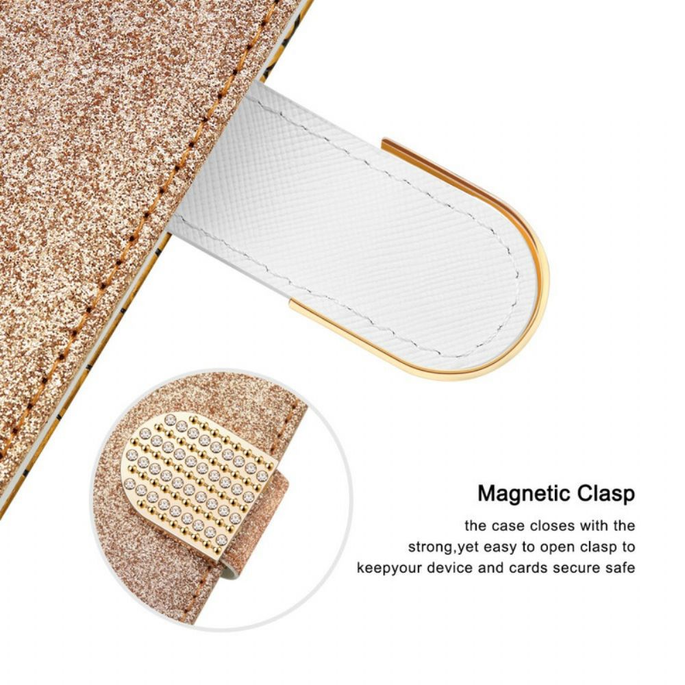 Flip Case Für iPhone XS Max Croc-diamanten