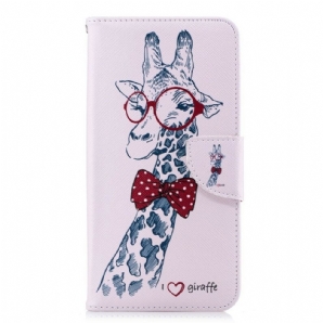 Flip Case Für iPhone XS Max Smarte Giraffe