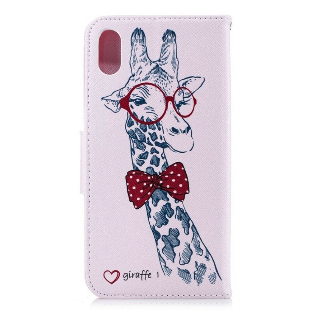 Flip Case Für iPhone XS Max Smarte Giraffe