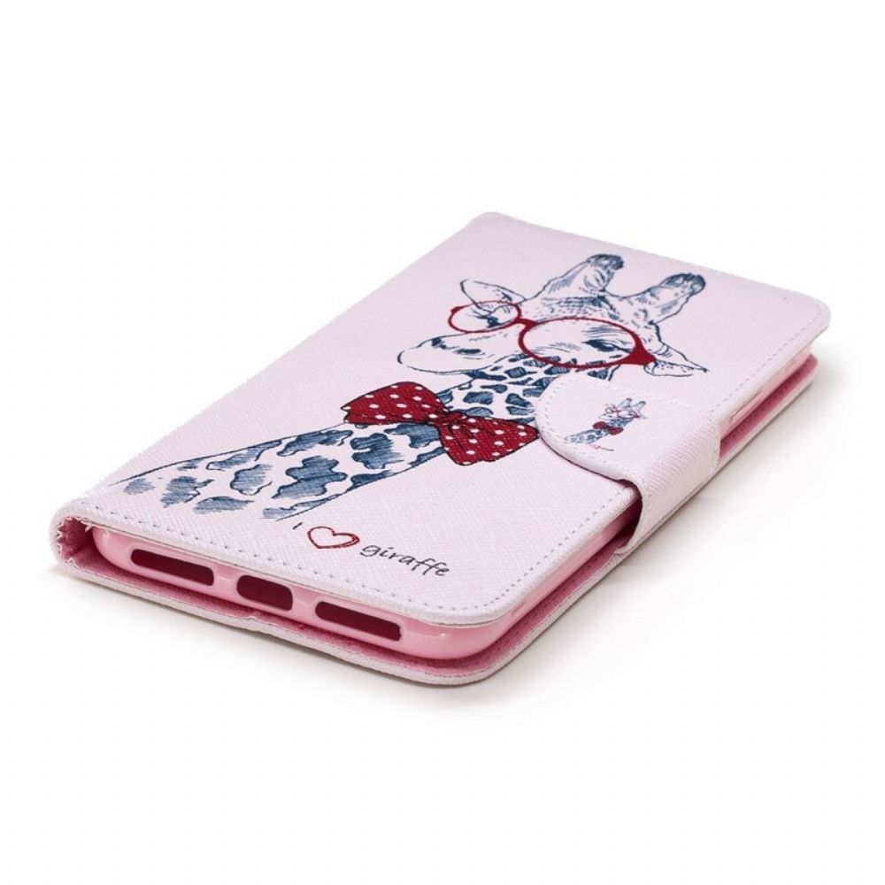 Flip Case Für iPhone XS Max Smarte Giraffe