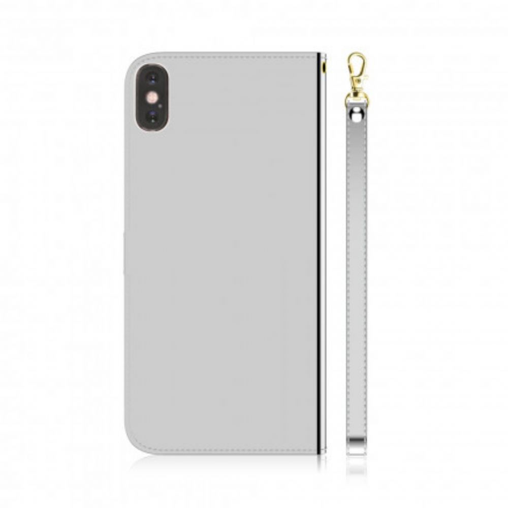 Flip Case Für iPhone XS Max Spiegel Mit Kunstlederbezug