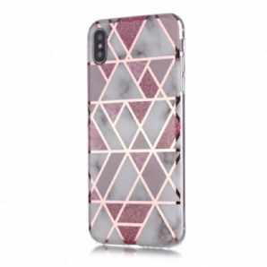 Hülle Für iPhone XS Max Marmor-geometrie-design