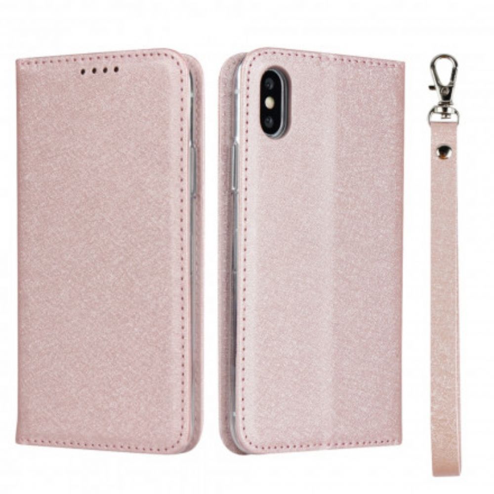 Schutzhülle Für iPhone XS Max Flip Case Weicher Lederstil Mit Riemen