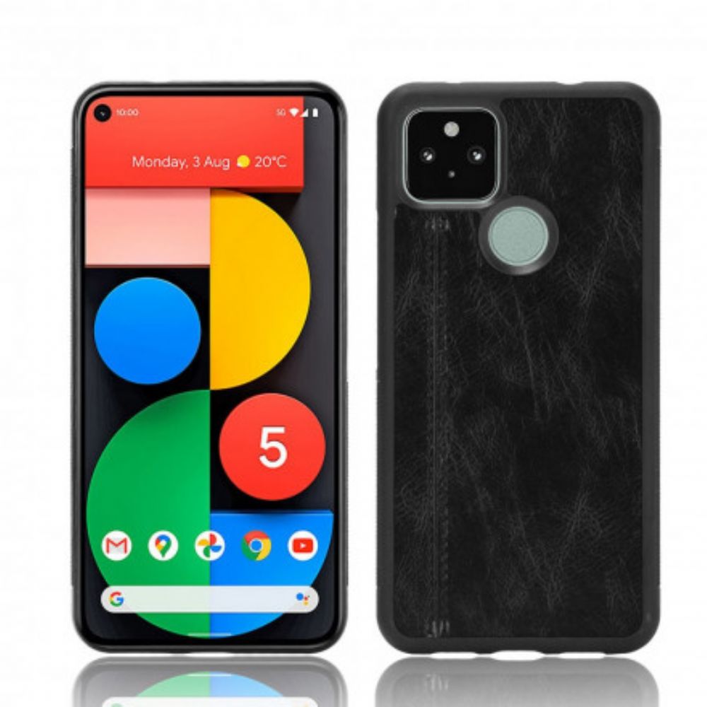 Handyhülle Für Google Pixel 5 Naht Lederoptik