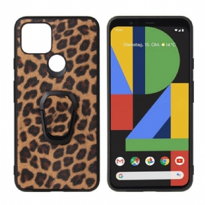 Handyhülle Für Google Pixel 5 Ringhalter Im Leoparden-stil