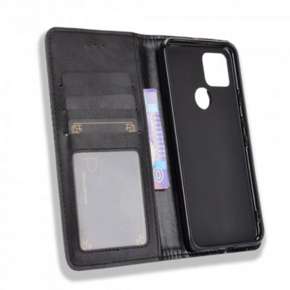 Schutzhülle Für Google Pixel 5 Flip Case Stilisierter Vintage-ledereffekt