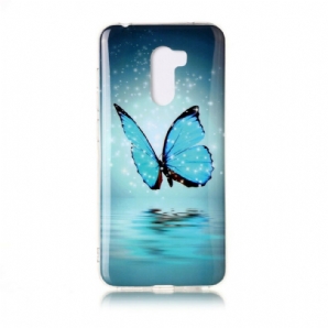 Hülle Für Pocophone F1 Fluoreszierender Blauer Schmetterling