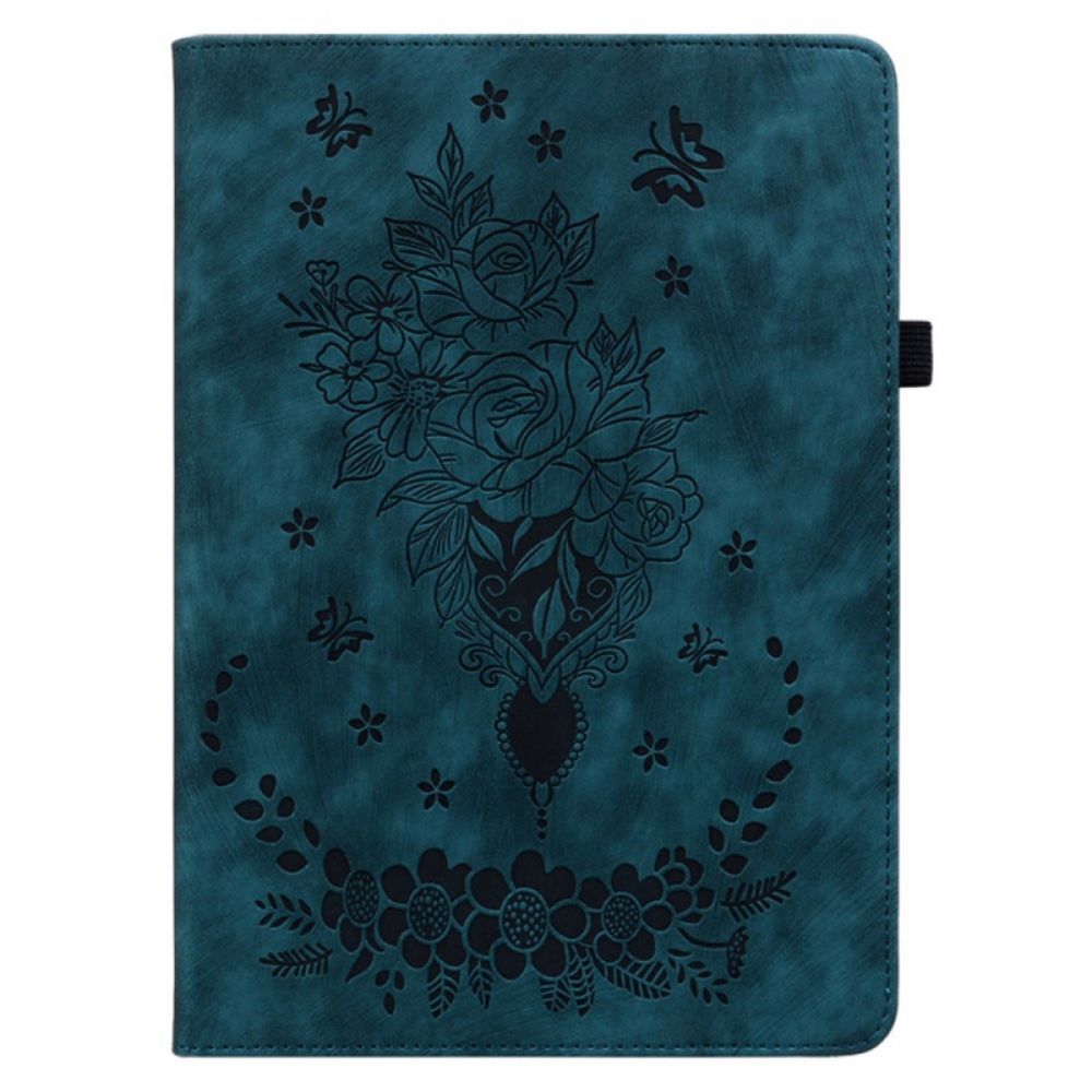 Case Für Samsung Galaxy Tab S9 Plus Schmetterlinge Und Rosen