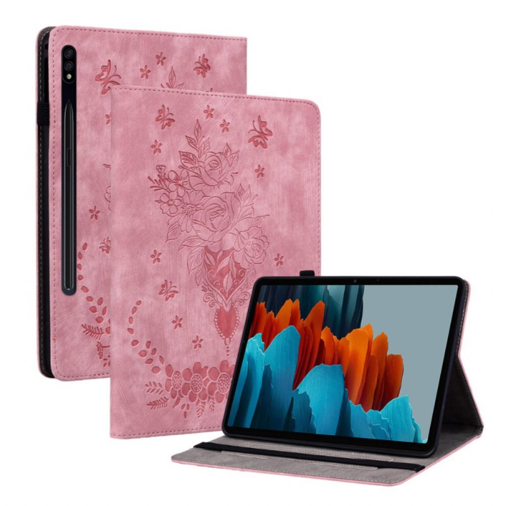 Case Für Samsung Galaxy Tab S9 Plus Schmetterlinge Und Rosen