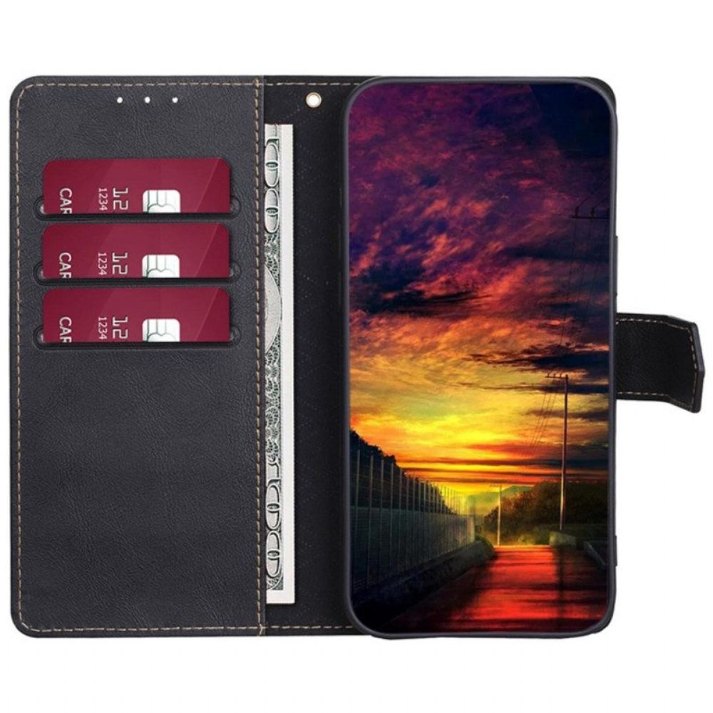 Flip Case Für Huawei Mate 50 Pro Couture-ledereffekt