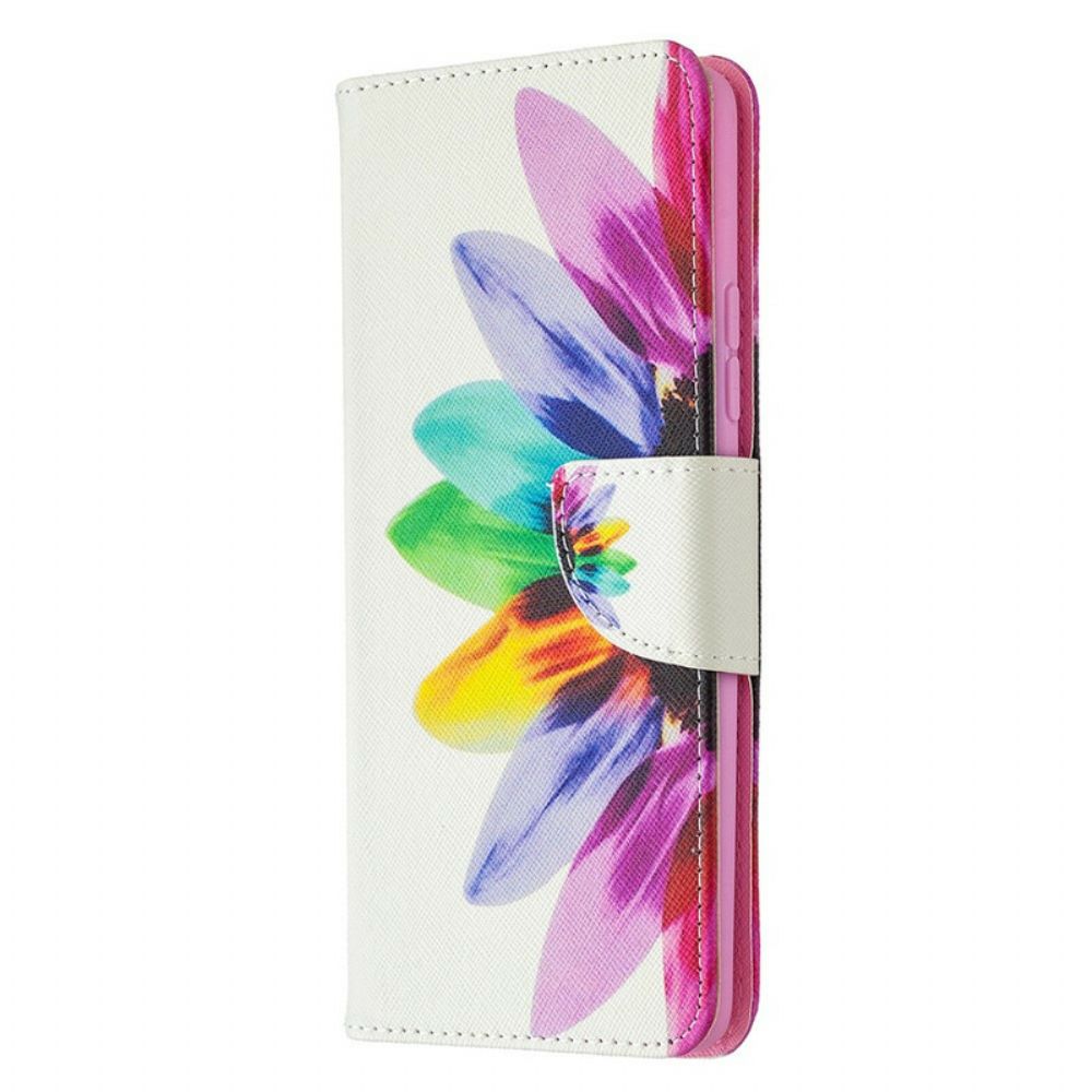 Flip Case Für Samsung Galaxy A42 5G Aquarell Blume