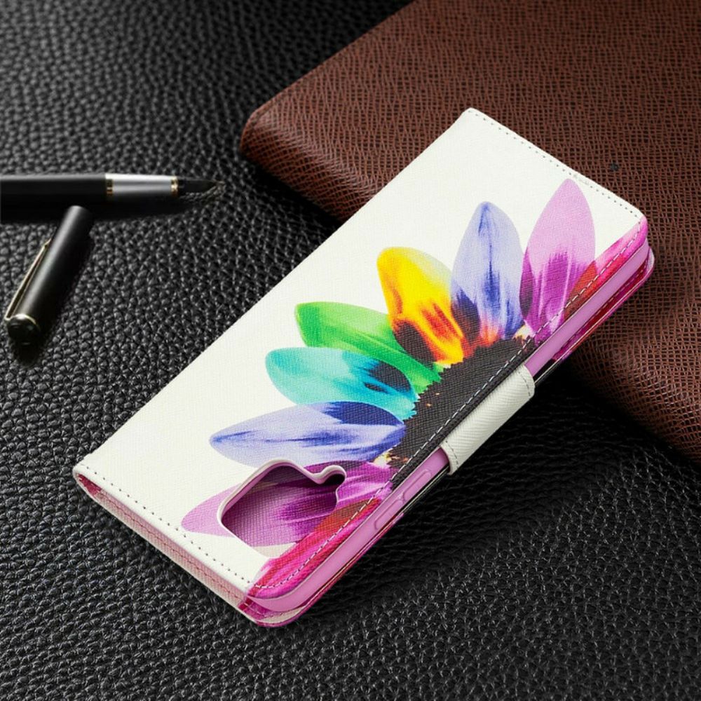 Flip Case Für Samsung Galaxy A42 5G Aquarell Blume