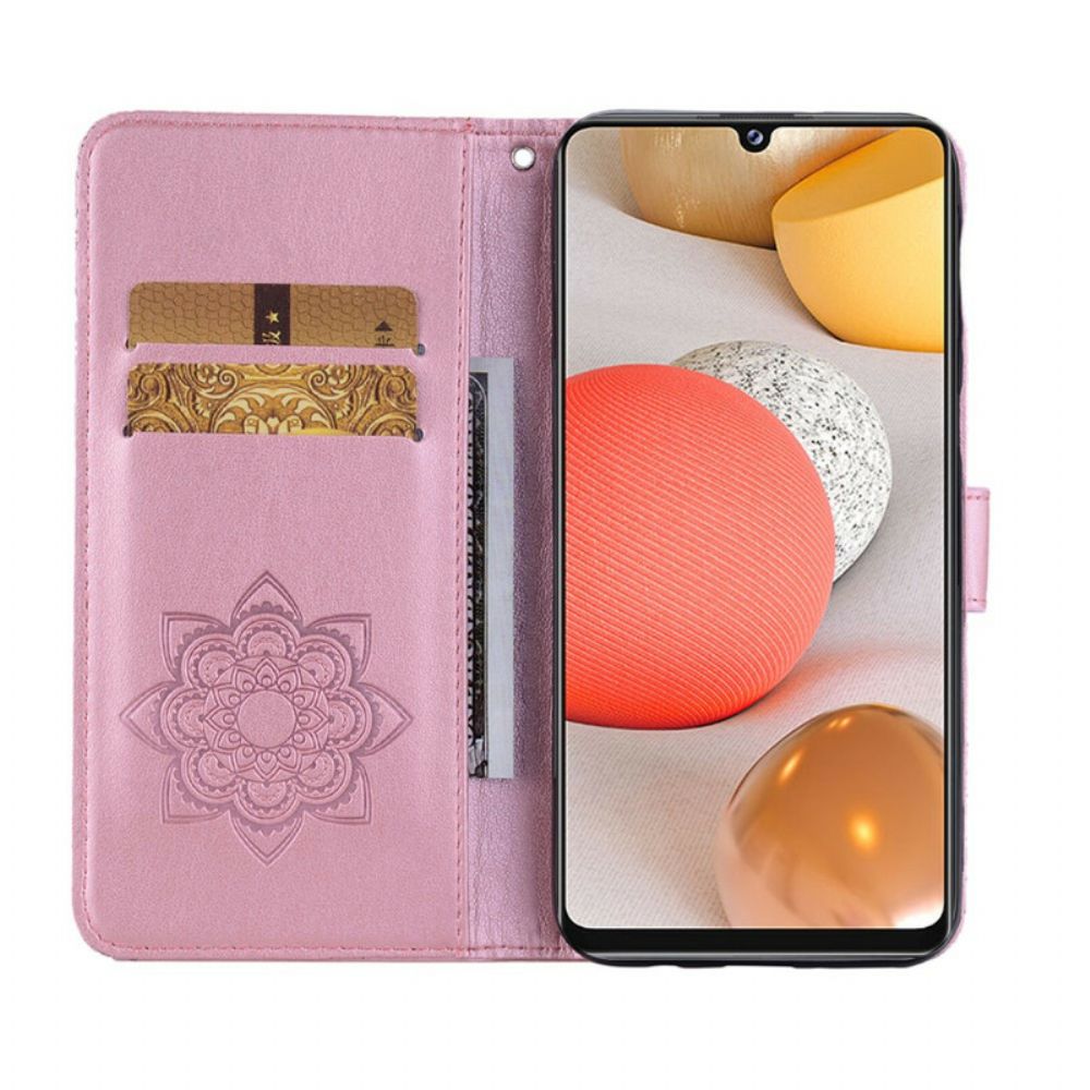 Flip Case Für Samsung Galaxy A42 5G Eulen-mandala Und Anhänger