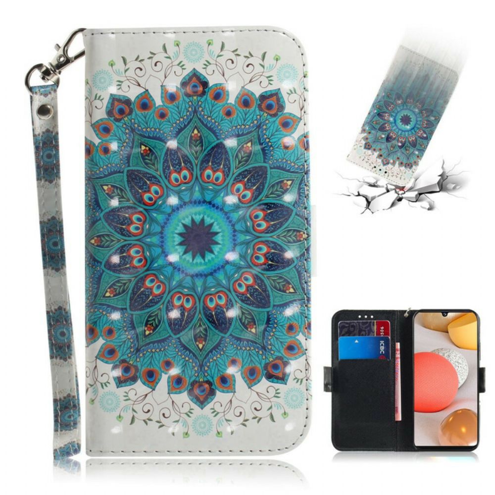 Flip Case Für Samsung Galaxy A42 5G Mit Kordel Meisterhaftes Riemchen-mandala