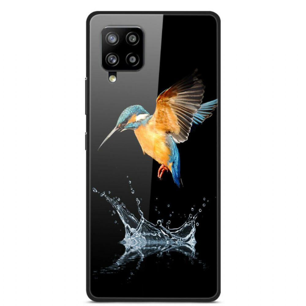 Handyhülle Für Samsung Galaxy A42 5G Kronenvogel Aus Gehärtetem Glas