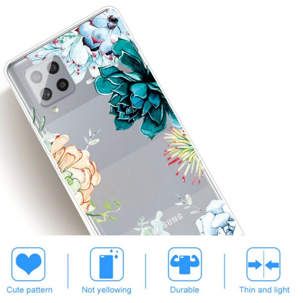 Hülle Für Samsung Galaxy A42 5G Nahtlose Aquarellblumen