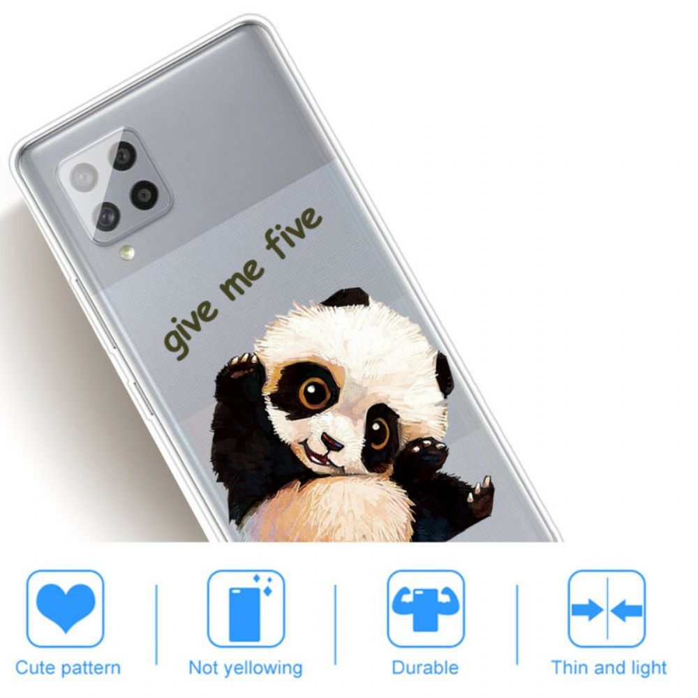 Hülle Für Samsung Galaxy A42 5G Transparenter Panda Gib Mir Fünf