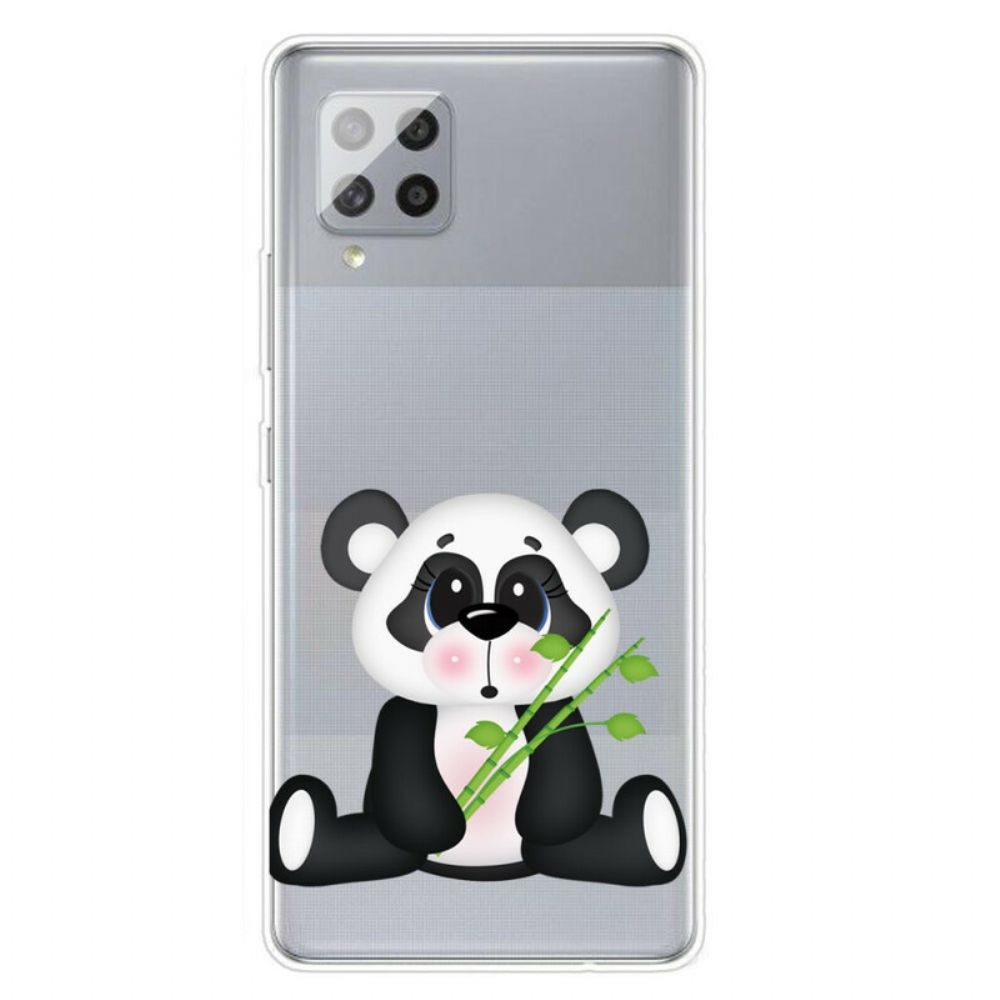 Hülle Für Samsung Galaxy A42 5G Transparenter Trauriger Panda