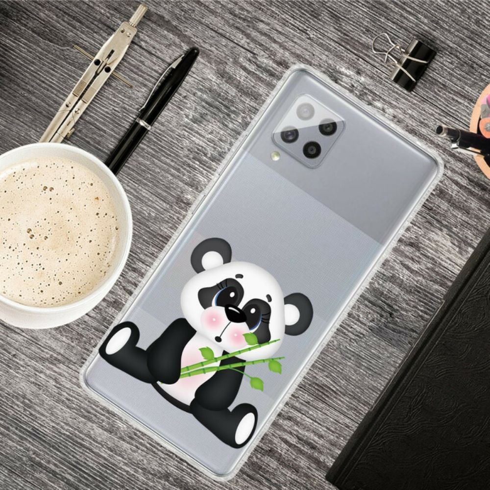 Hülle Für Samsung Galaxy A42 5G Transparenter Trauriger Panda