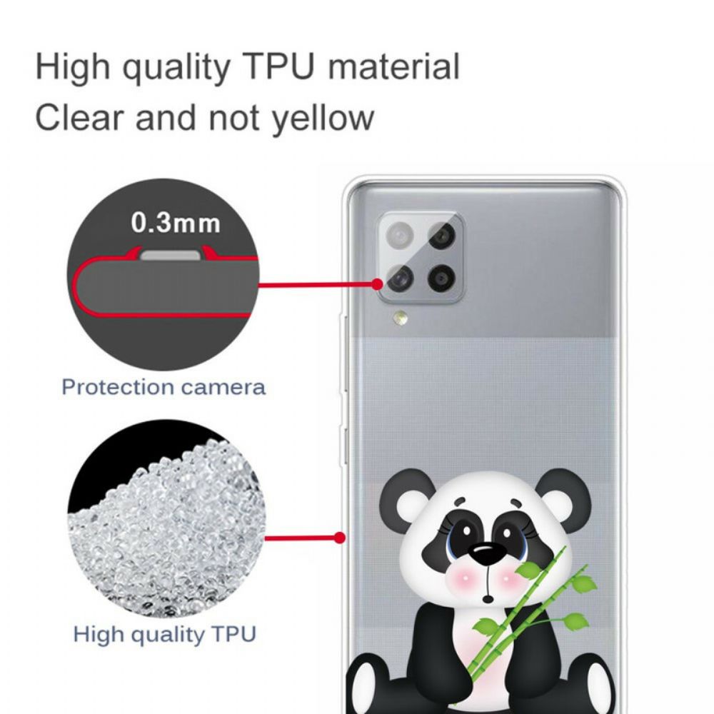 Hülle Für Samsung Galaxy A42 5G Transparenter Trauriger Panda